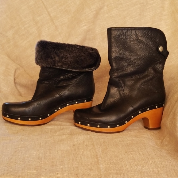 Black leather Ugg boots size 6 - Picture 4 of 4